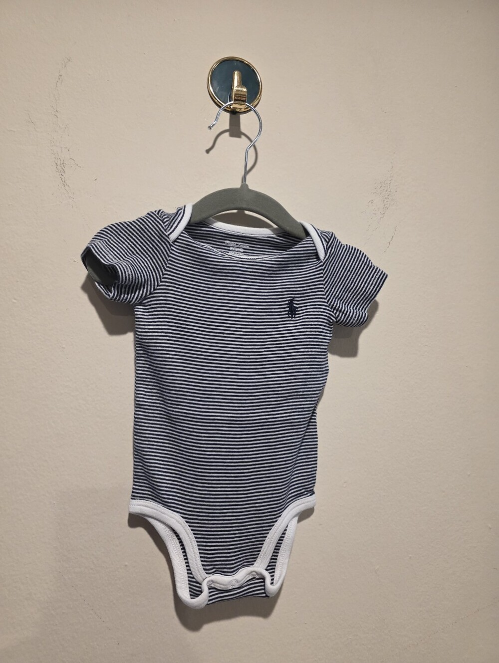 Ralph Lauren Navy & White Stripe Infant Bodysuit